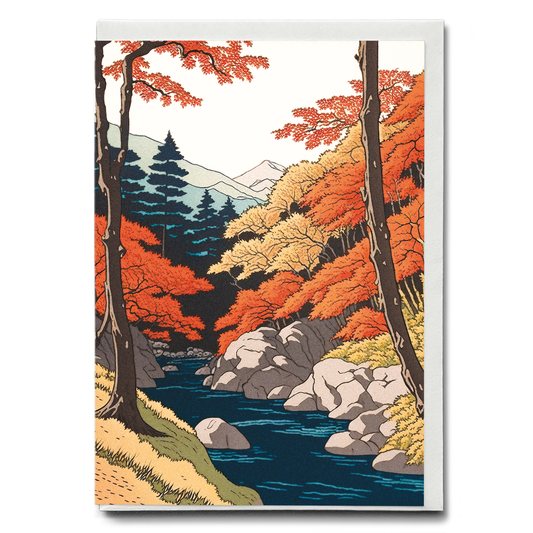River during the fall - Greeting Card