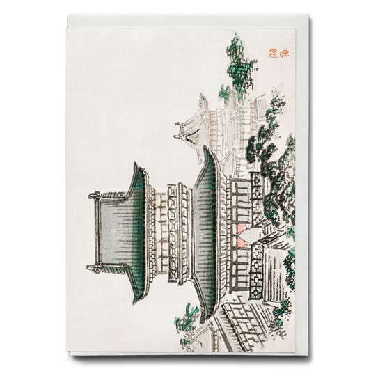 Japanese Architecture by Kōno Bairei - Greeting Card