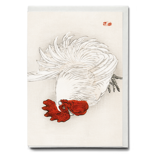 Japanese Bantam by Kōno Bairei - Greeting Card