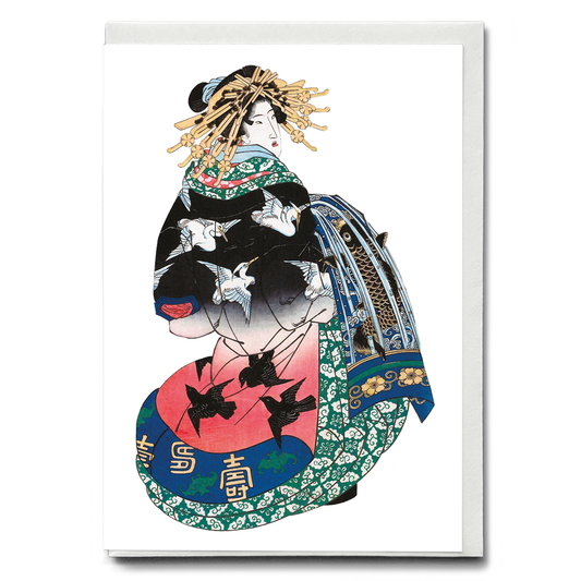 The Courtesan Hanamurasaki of the Tsuchiya By Keisai Eisen - Greeting Card