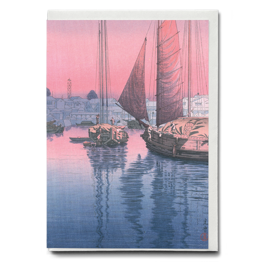 Sunset at seto inland sea - Greeting Card