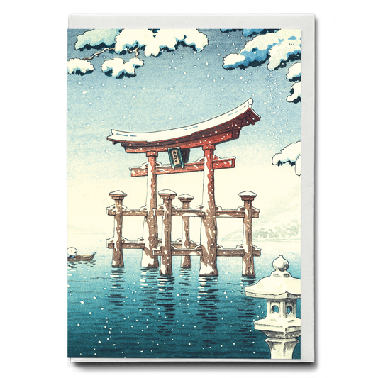 Snow at Miyajima - Greeting Card