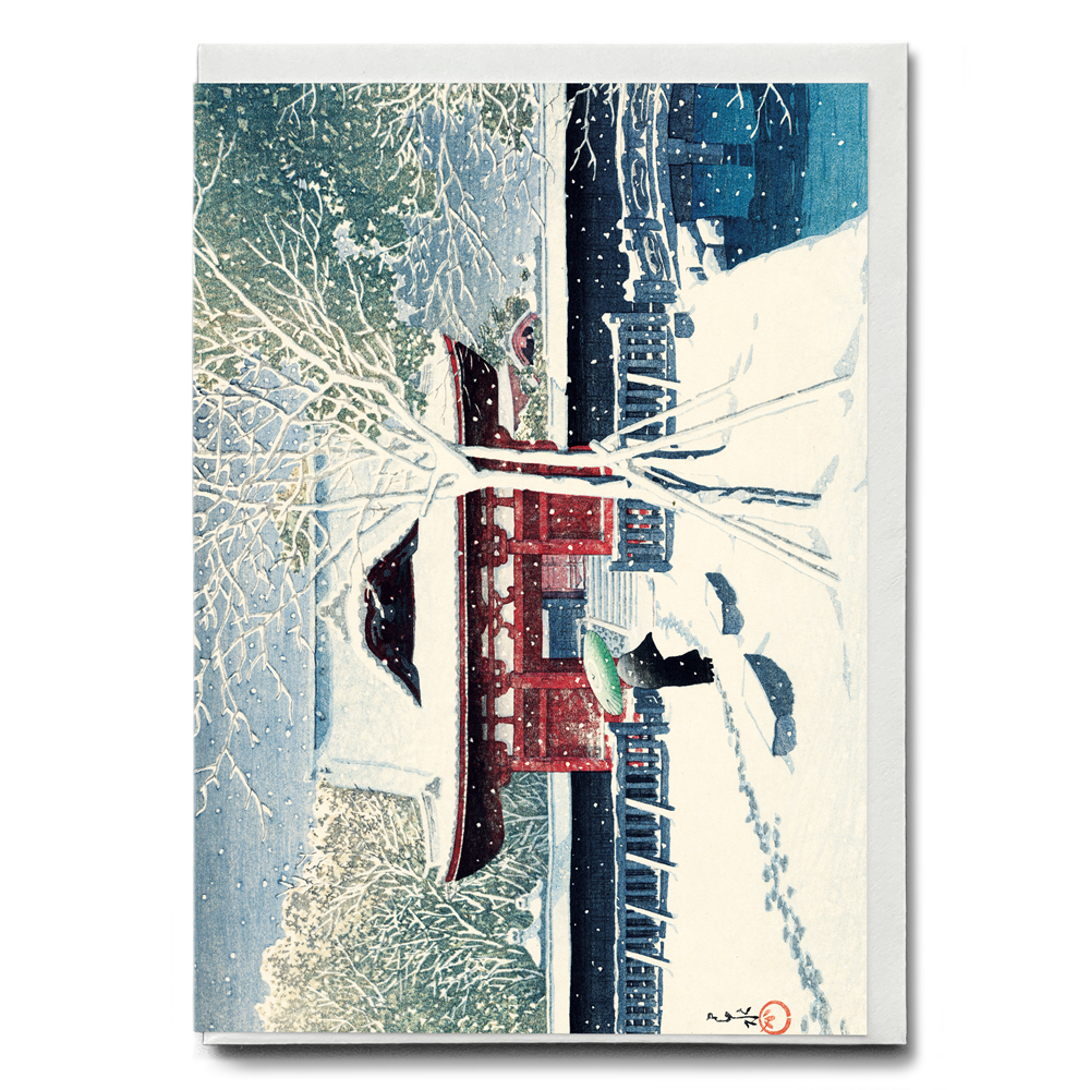 Snow at Shiba Park By Kawase Hasui - Greeting Card