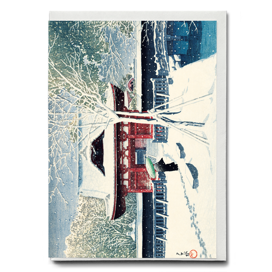 Snow at Shiba Park By Kawase Hasui - Greeting Card