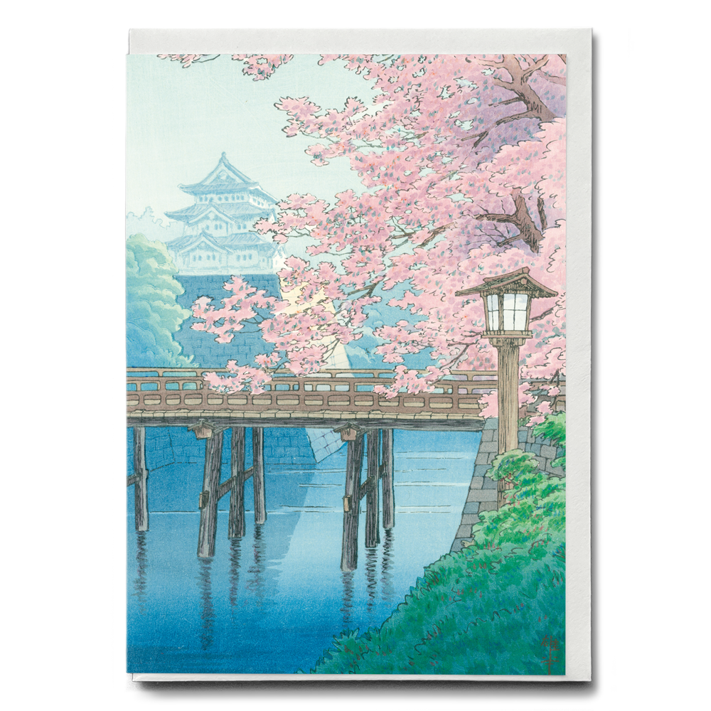 Castle and Cherry Blossoms - Greeting Card
