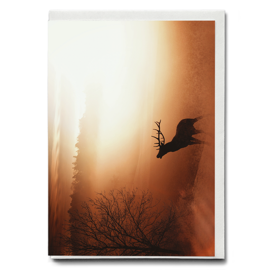 Free elk with horns - Greeting Card