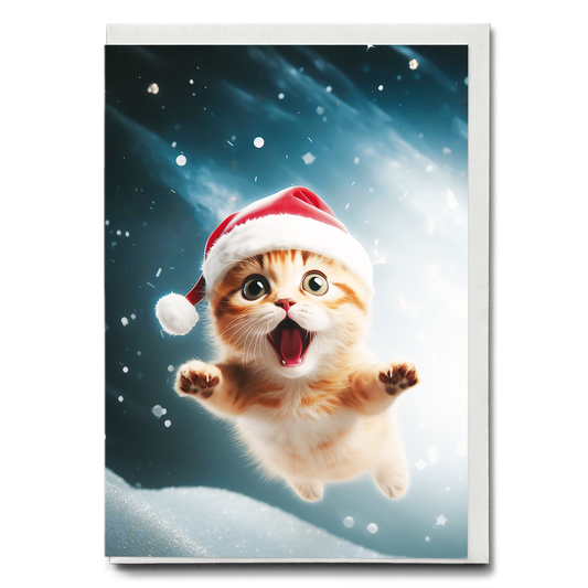 Kitting flying through the sky - Greeting Card