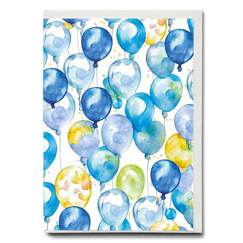 Blue balloons - Greeting Card