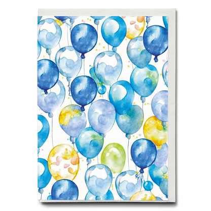 Blue balloons - Greeting Card