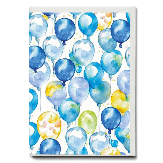 Blue balloons - Greeting Card