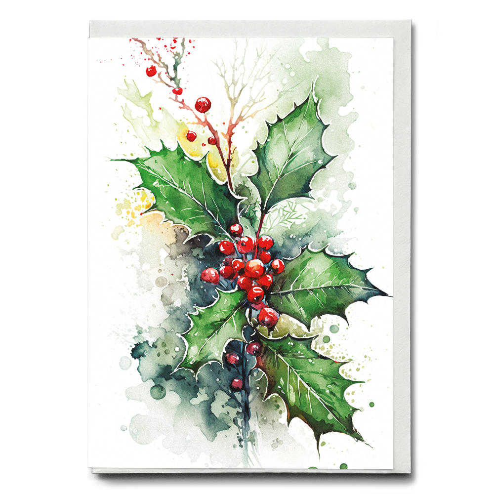 Christmas Holly  - Greeting Card