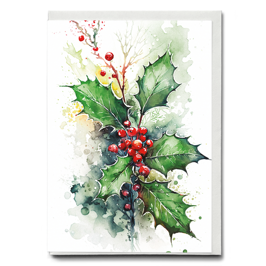 Christmas Holly  - Greeting Card