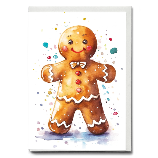 Cute gingerbread man - Greeting Card