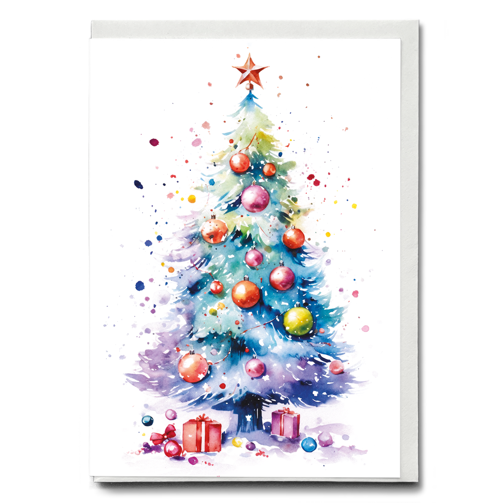 Colourful Christmas tree - Greeting Card