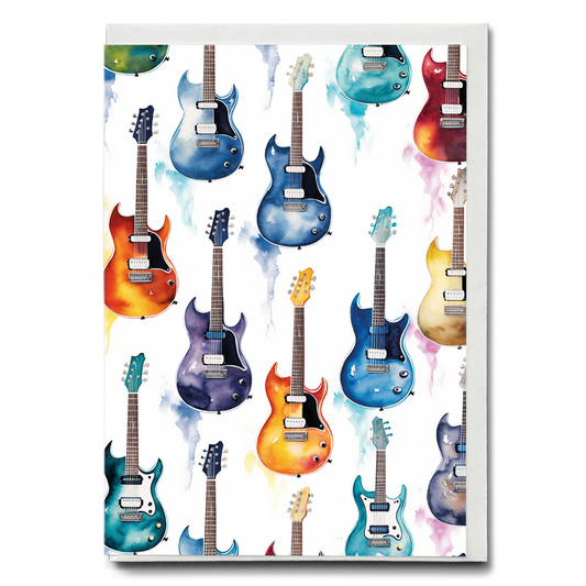 Pattern of guitars - Greeting Card