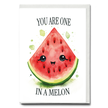 One i a melon Watercolour style - Greeting Card