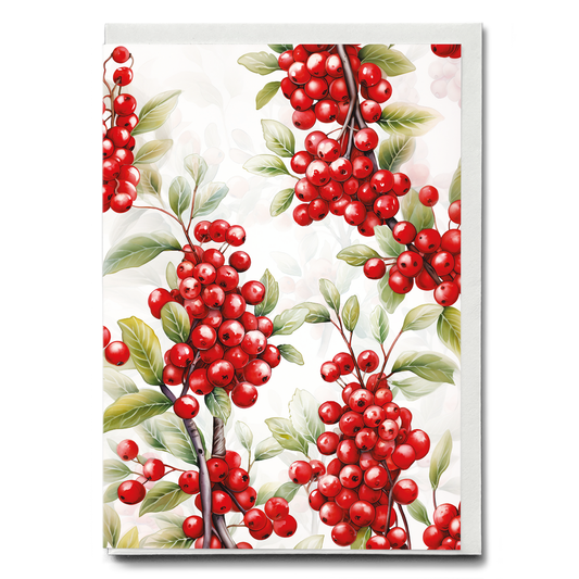 Christmas holly pattern - Greeting Card