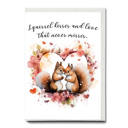 Squirrel kisses - Greeting Card