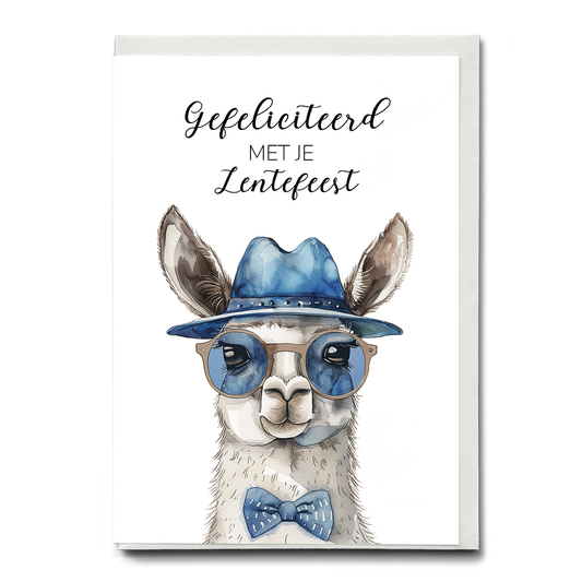 Gefeliciteerd lentefeest (Blue Lama)  - Greeting Card