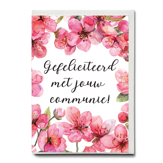 Communie (Bloemen) - Greeting Card