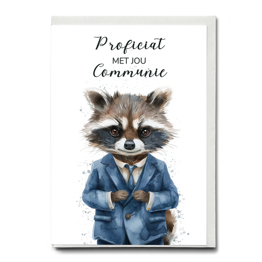 Communie (Wasbeer) - Greeting Card