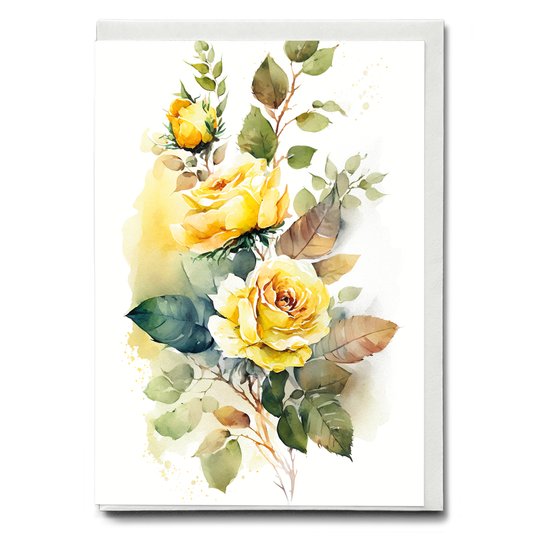 Yellow rose IV - Wenskaart