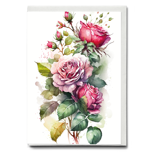 Pink rose IV - Wenskaart