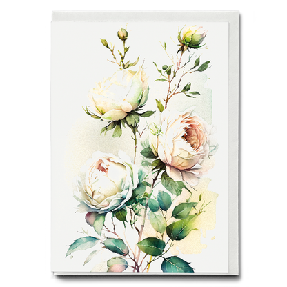 White rose II - Wenskaart
