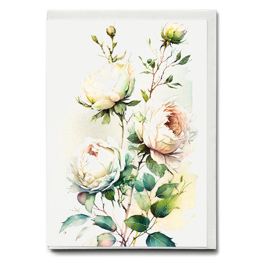 White rose II - Wenskaart