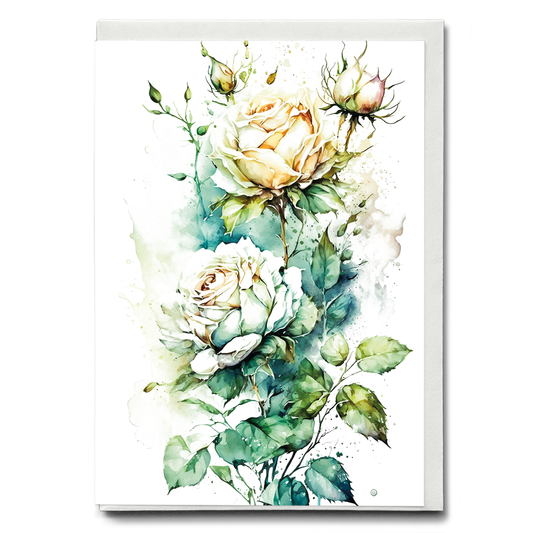 White rose III - Wenskaart