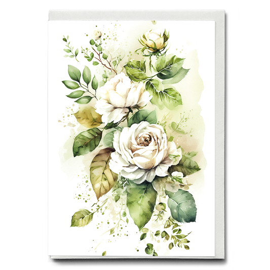 White rose IV - Wenskaart