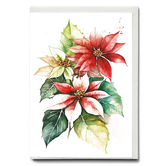 Poinsettias I - Wenskaart