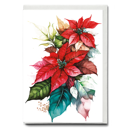 Poinsettias IV - Wenskaart
