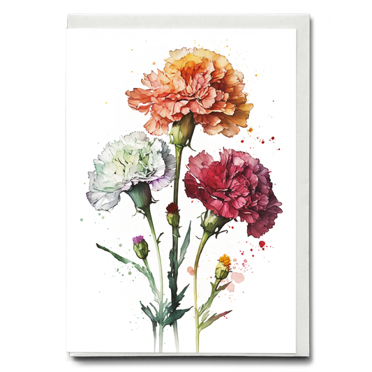 Carnations 1 - Wenskaart