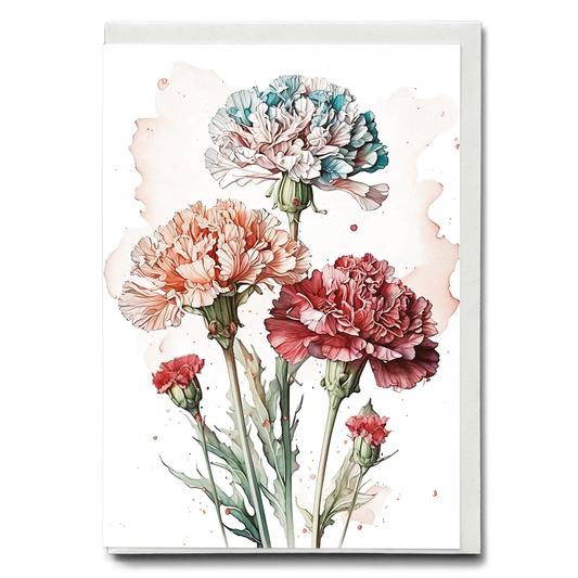 Carnations 2 - Wenskaart