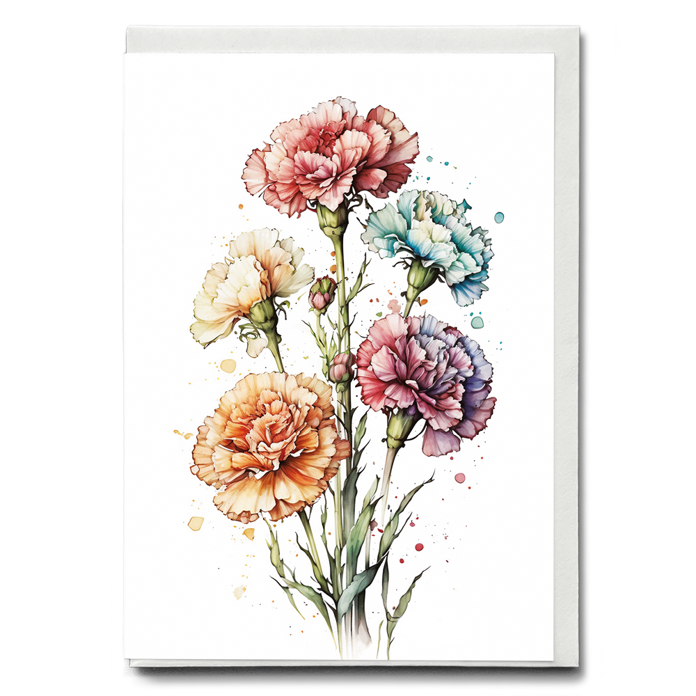 Carnations 3 - Wenskaart
