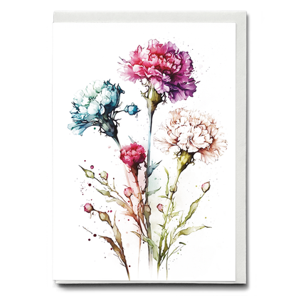 Carnations 4 - Wenskaart