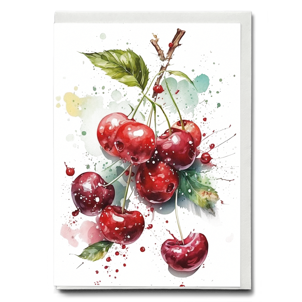 Red Cherries 4 - Wenskaart
