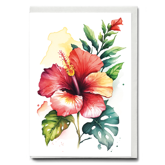Hawaiian Hibiscus 1 - Wenskaart