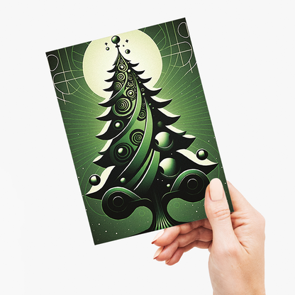 Green Christmas tree  - Greeting Card
