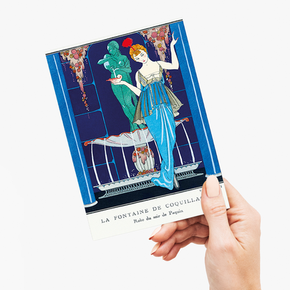 La Fontaine de coquillages: Robe du soir de Paquin - Greeting Card
