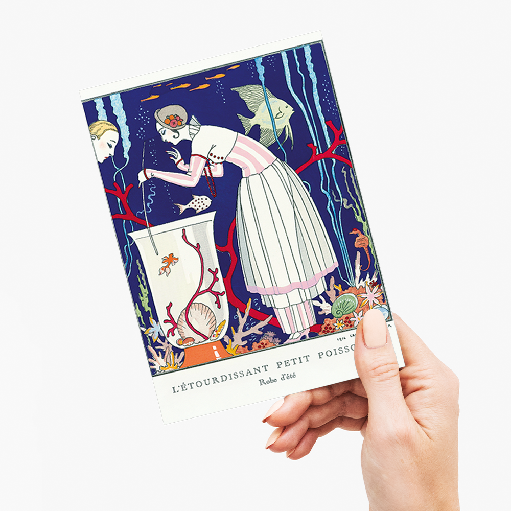 L'étourdissant petit poisson: Robe d'été - Greeting Card
