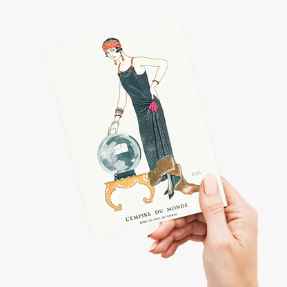 L'Empire du monde: Robe du soir, de Worth - Greeting Card
