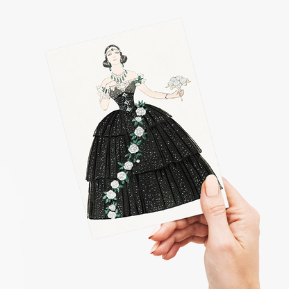 Vintage black dress (Cutout) - Greeting Card