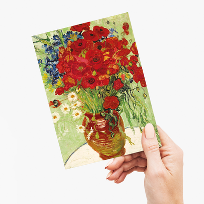 Vase with Daisies and Poppies By Vincent van Gogh - Greeting Card