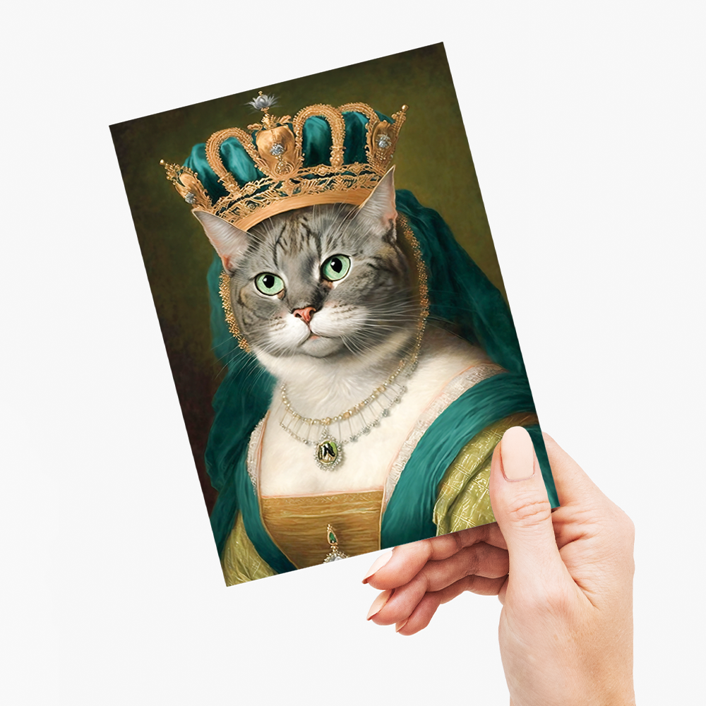 Renaissance painting of a Maine as a queen - Greeting Card