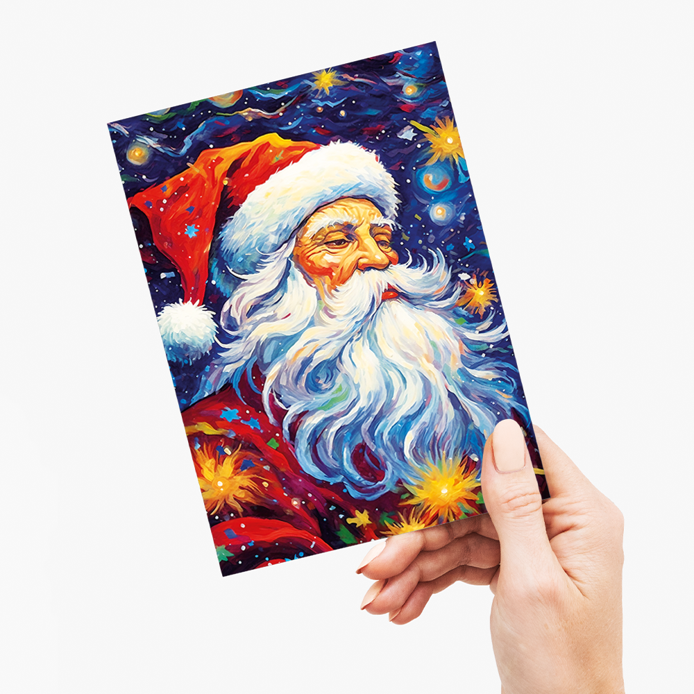 santa claus in Van Gogh style - Greeting Card