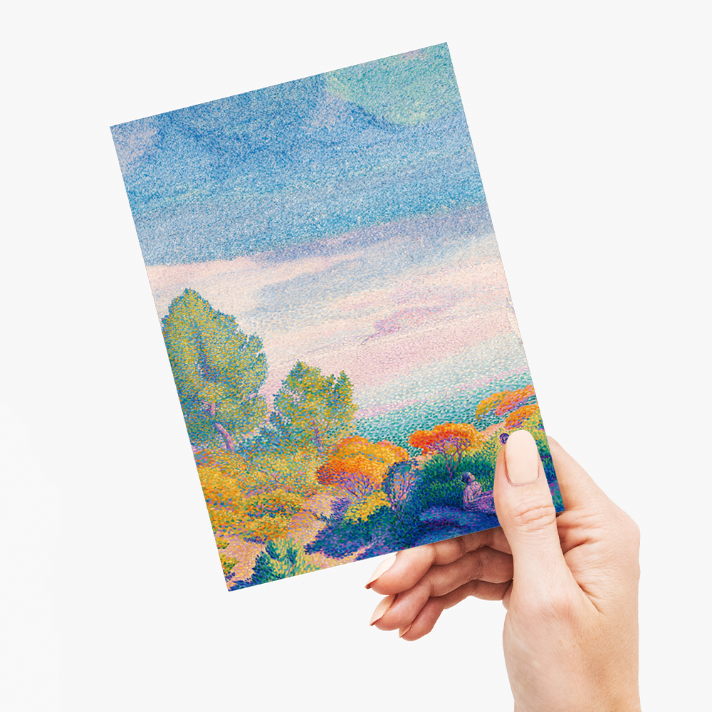 Two Women by the Shore, Mediterranean by Henri-Edmond Cross - Greeting Card