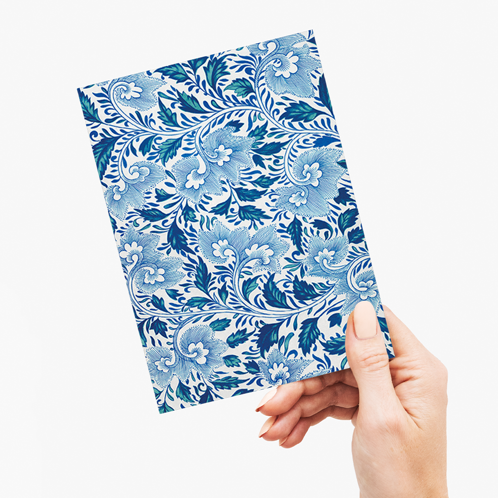 Flower illustration of Chinese Ornament by Owen Jones - Greeting Card