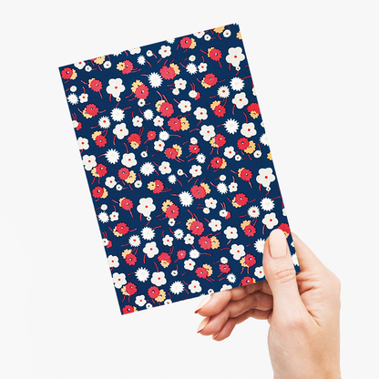 White, gray, pink and red flowers by Charles Goy - Greeting Card